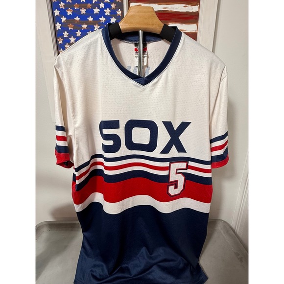 Alleson Athletic Other - Vintage Alleson Athletic SOX Baseball Jersey Hannah #5 Men Medium Red Blue White